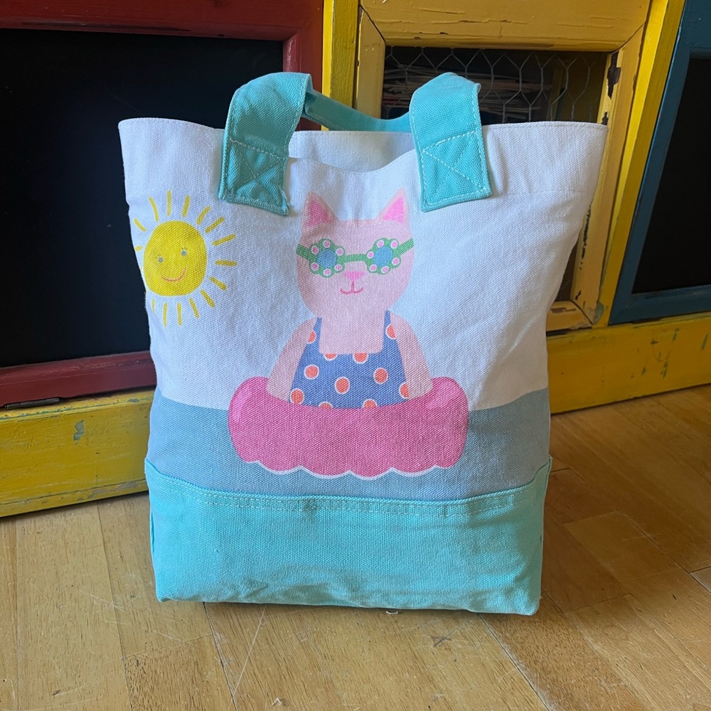 Pottery Barn vintage (2015) swimming kitty tote
